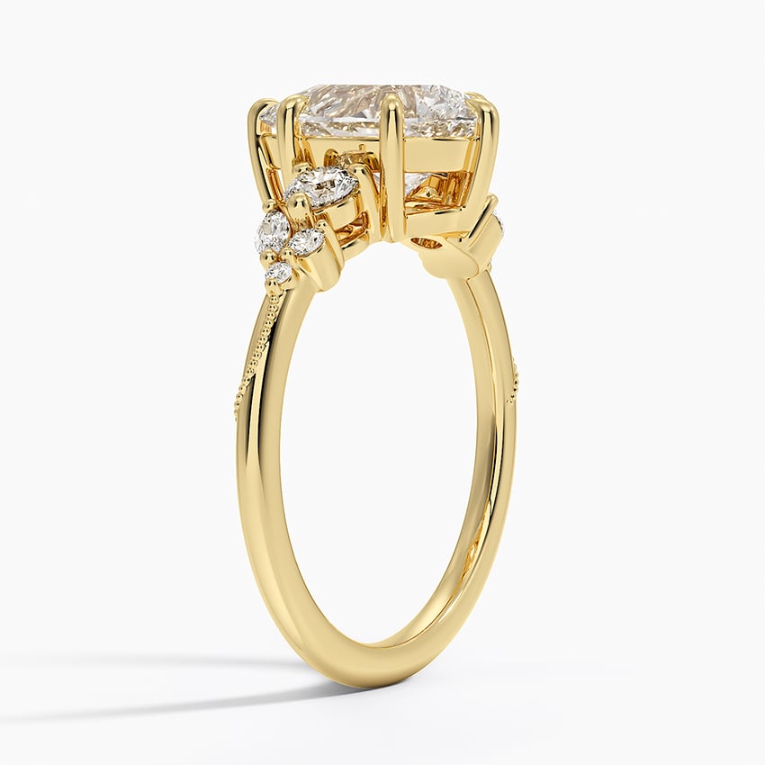 Camellia Three Stone Diamond Ring (1/3 ct. tw.) - Pear Cut Center Stone