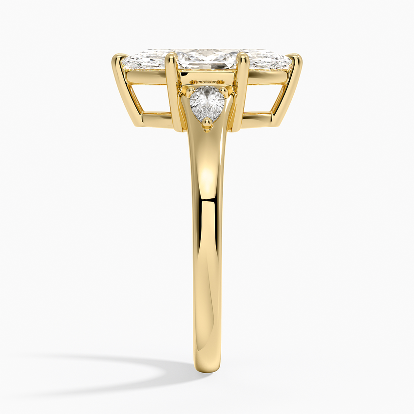 Aria Three Stone Signet Diamond Ring (1/4 ct. tw.) - Marquise Cut Center Stone