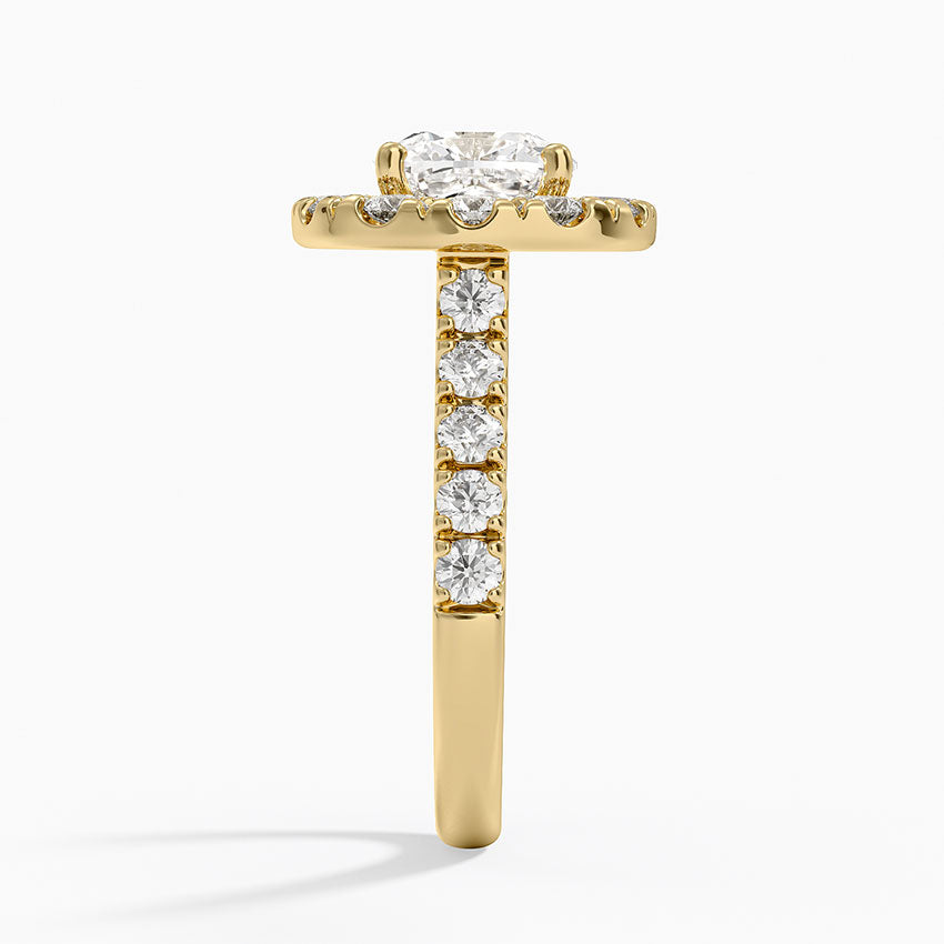 Adele Halo Diamond Ring - Cushion Cut Center Stone