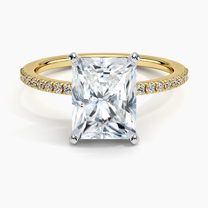 Ballad Half Coverage Diamond Ring (1/8 ct. tw.) - Radiant Cut Center Stone