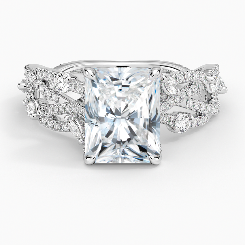 Grand Secret Garden Diamond Ring - Radiant Cut Center Stone