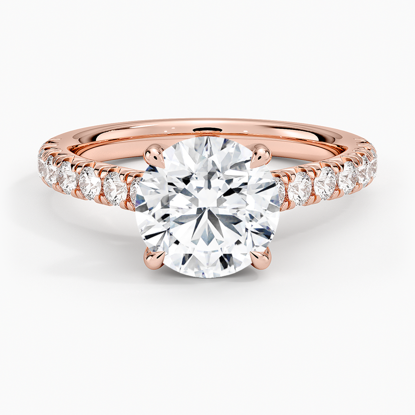 Sienna Half Coverage Diamond Ring - Round Center Stone