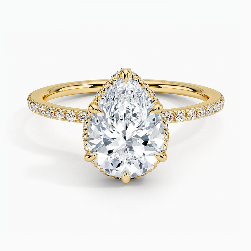 Gala Diamond Ring - Pear Center Stone