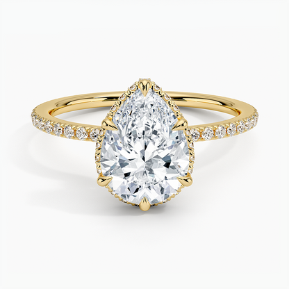 Gala Diamond Ring - Pear Center Stone