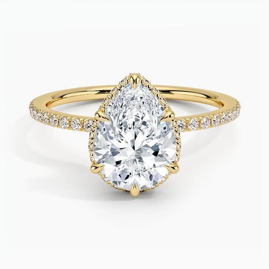 Gala Diamond Ring - Pear Center Stone