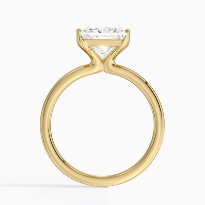 Annika Semi-Bezel Solitaire Ring - Princess Cut Center Stone