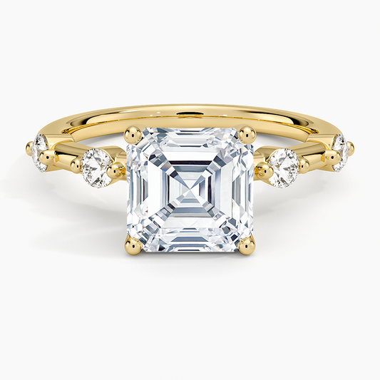 Aimee 1.7mm Diamond Ring - Asscher Cut Center Stone