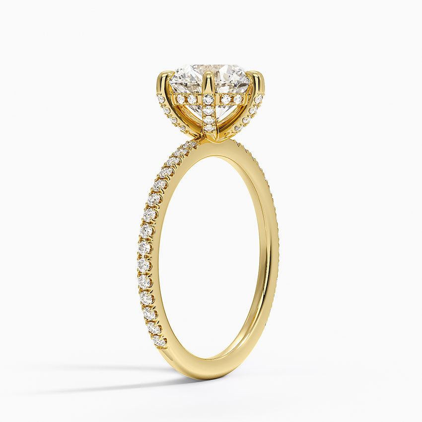 Viviana Three-Quarter Coverage Six-Prong Diamond Ring (1/3 ct. tw.) - Round Center Stone