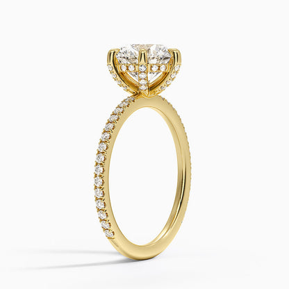 Viviana Three-Quarter Coverage Six-Prong Diamond Ring (1/3 ct. tw.) - Round Center Stone