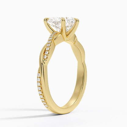 Petite Twisted Vine Diamond Ring (1/8 ct. tw.) - Heart Center Stone