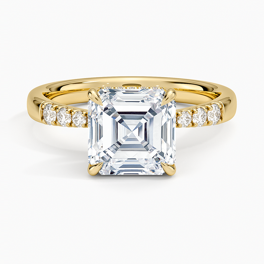 Bella Hidden Halo Diamond Ring (1/5 ct. tw.) - Asscher Cut Center Stone