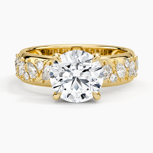 Mosaic Olivetta Three-Quarter Coverage Diamond Ring (1/2 ct. tw.) - Round Center Stone