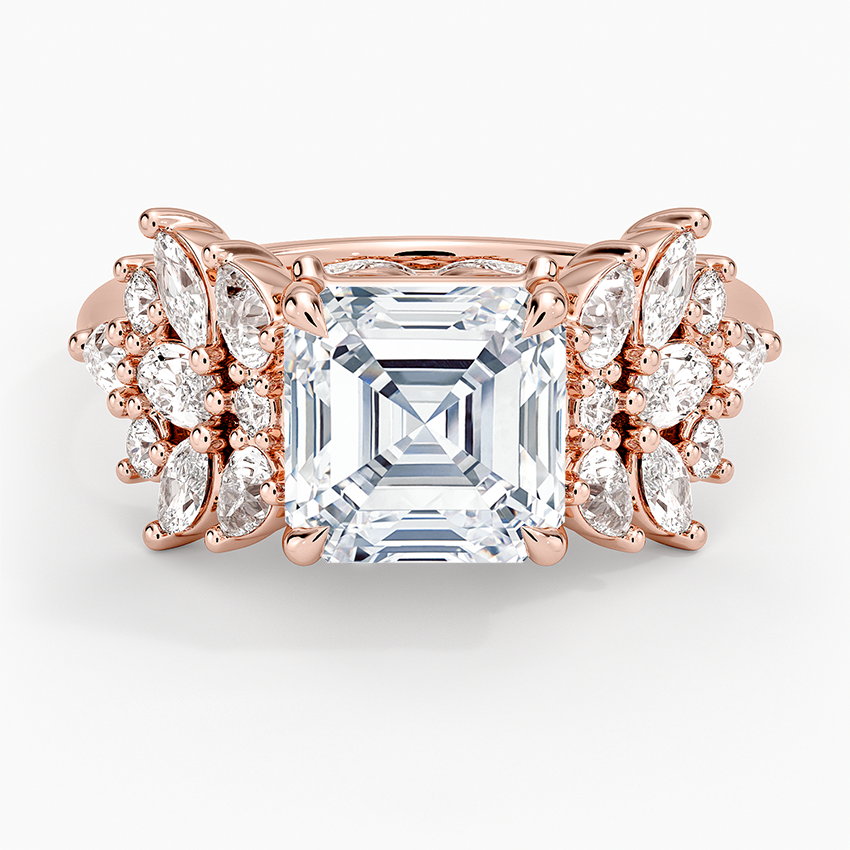 Grand Nadia Diamond Ring - Asscher Cut Center Stone