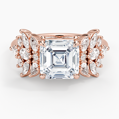 Grand Nadia Diamond Ring - Asscher Cut Center Stone