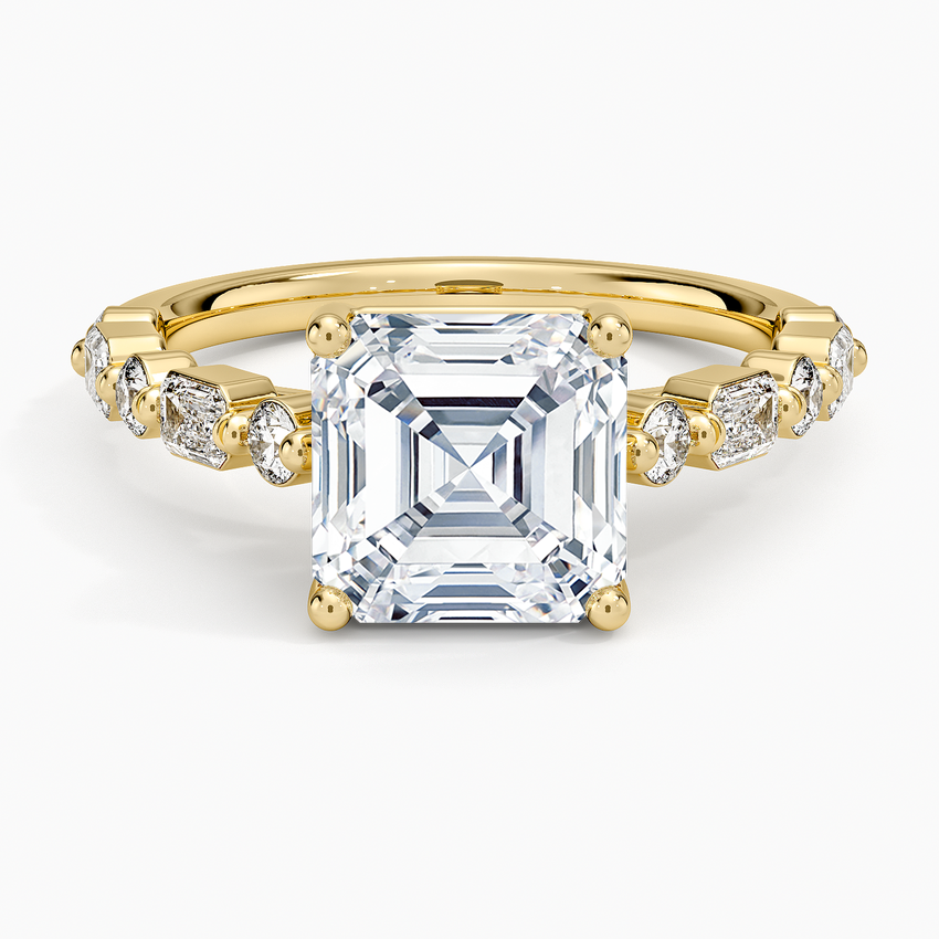 Kensington Half Coverage Diamond Ring (1/2 ct. tw.) - Asscher Cut Center Stone