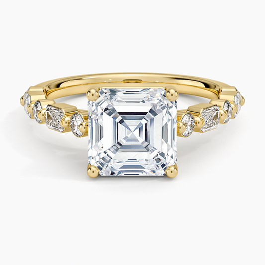 Kensington Half Coverage Diamond Ring (1/2 ct. tw.) - Asscher Cut Center Stone