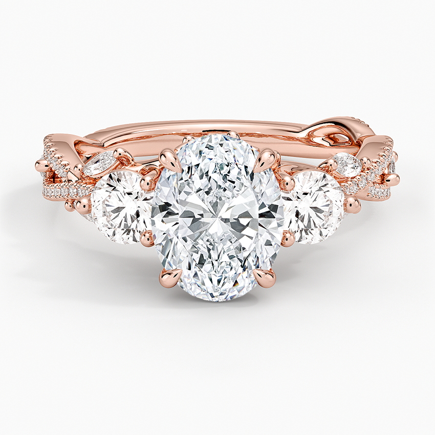 Luxe Secret Garden Three Stone Diamond Ring (1 ct. tw.) - Oval Center Stone