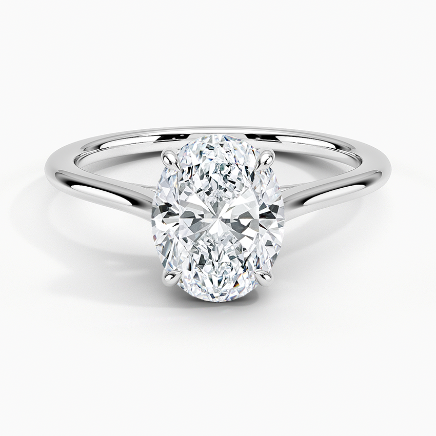 1.4mm Provence Solitaire Ring - Oval Center Stone