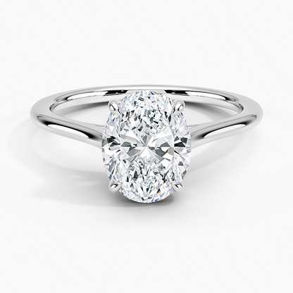 1.4mm Provence Solitaire Ring - Oval Center Stone