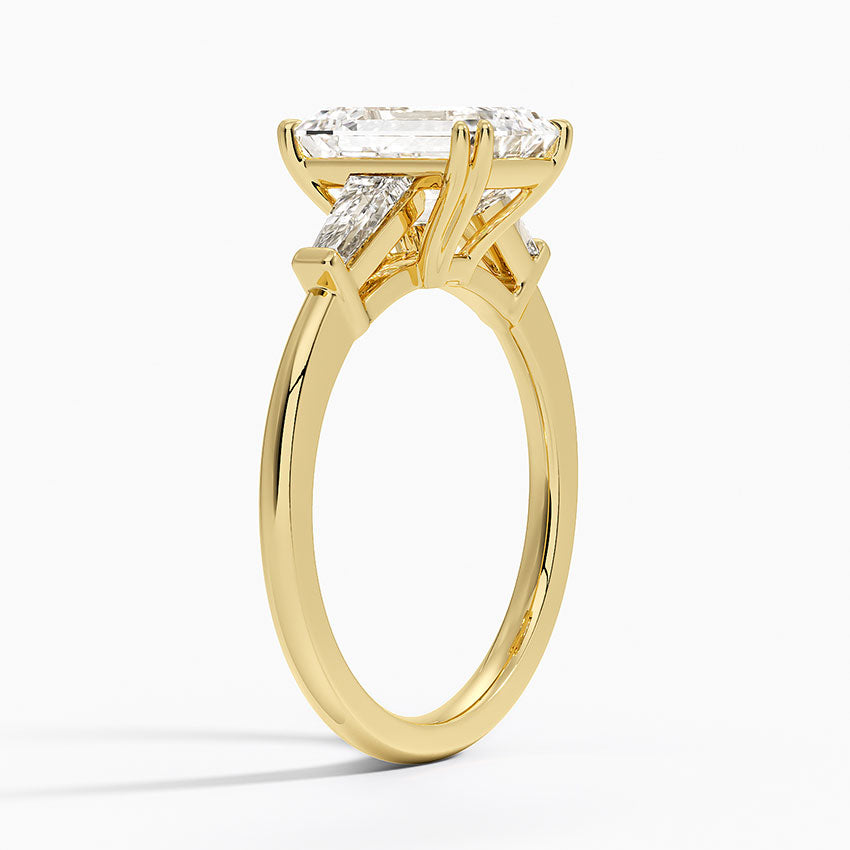 Symphony Double Prong Three Stone Diamond Ring (1/2 ct. tw.) - Emerald Cut Center Stone