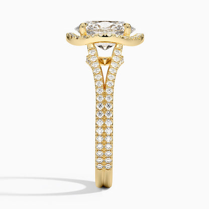 Fortuna Halo Diamond Ring (1/2 ct. tw.) - Oval Center Stone