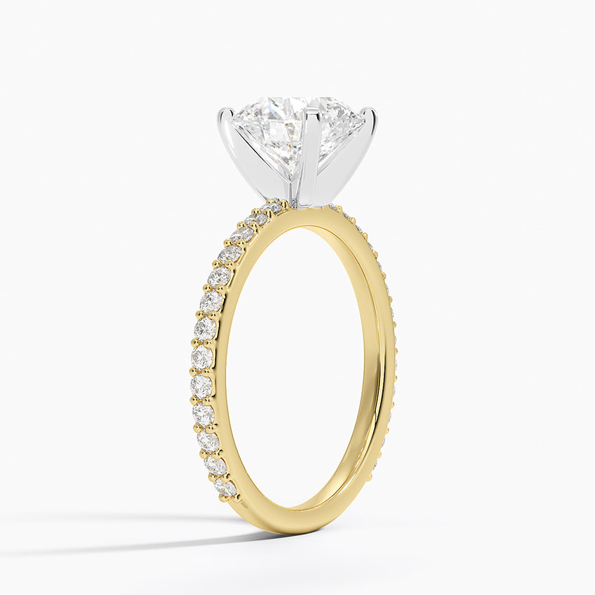 Petite Shared Prong Three-Quarter Coverage Diamond Ring (1/3 ct. tw.) - Round Center Stone
