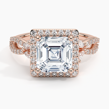 Luxe Willow Halo Diamond Ring (2/5 ct. tw.) - Asscher Cut Center Stone