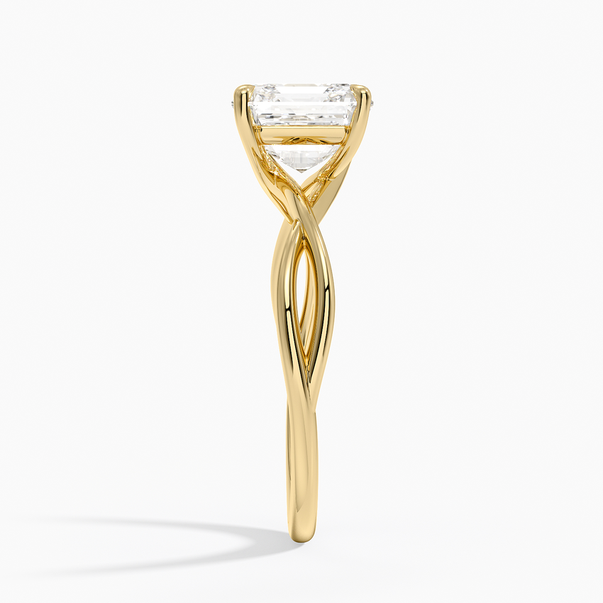Alya Twist Solitaire Ring - Asscher Cut Center Stone