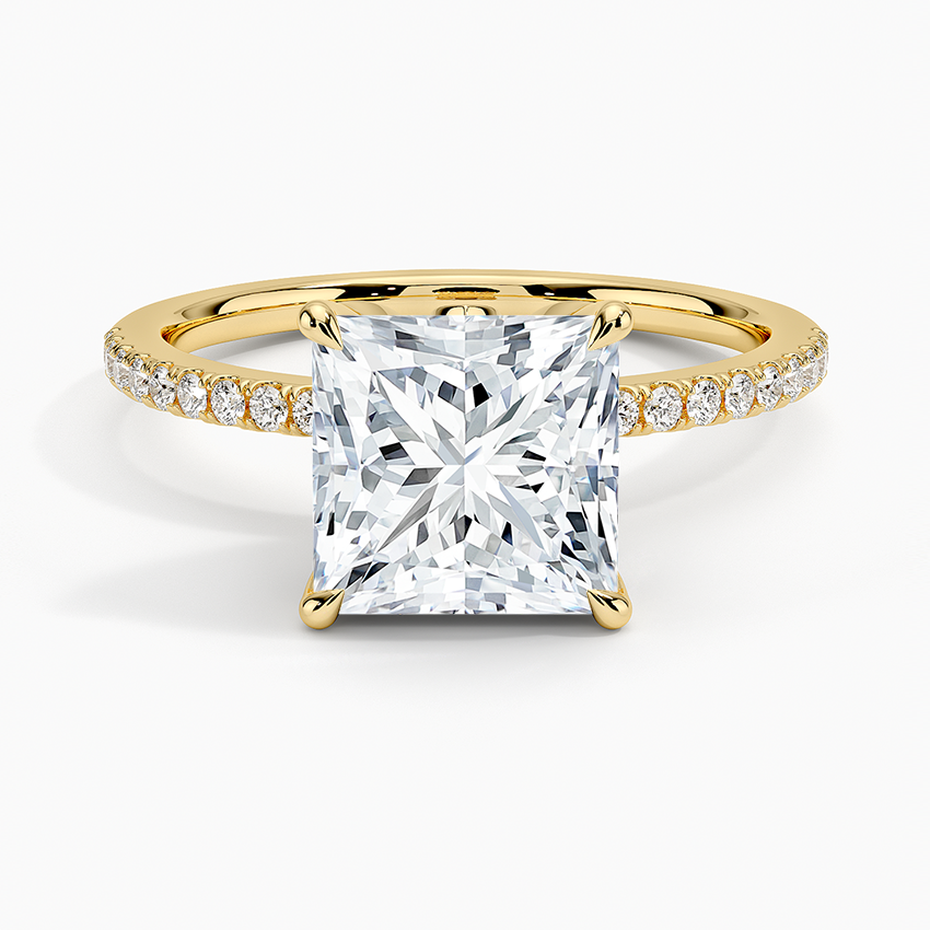Luxe Petal Diamond Ring - Princess Cut Center Stone