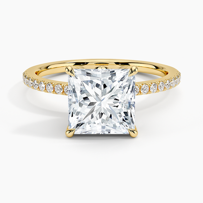 Luxe Petal Diamond Ring - Princess Cut Center Stone