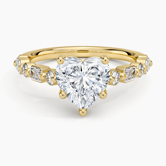 Kensington Half Coverage Diamond Ring (1/2 ct. tw.) - Heart Cut Center Stone