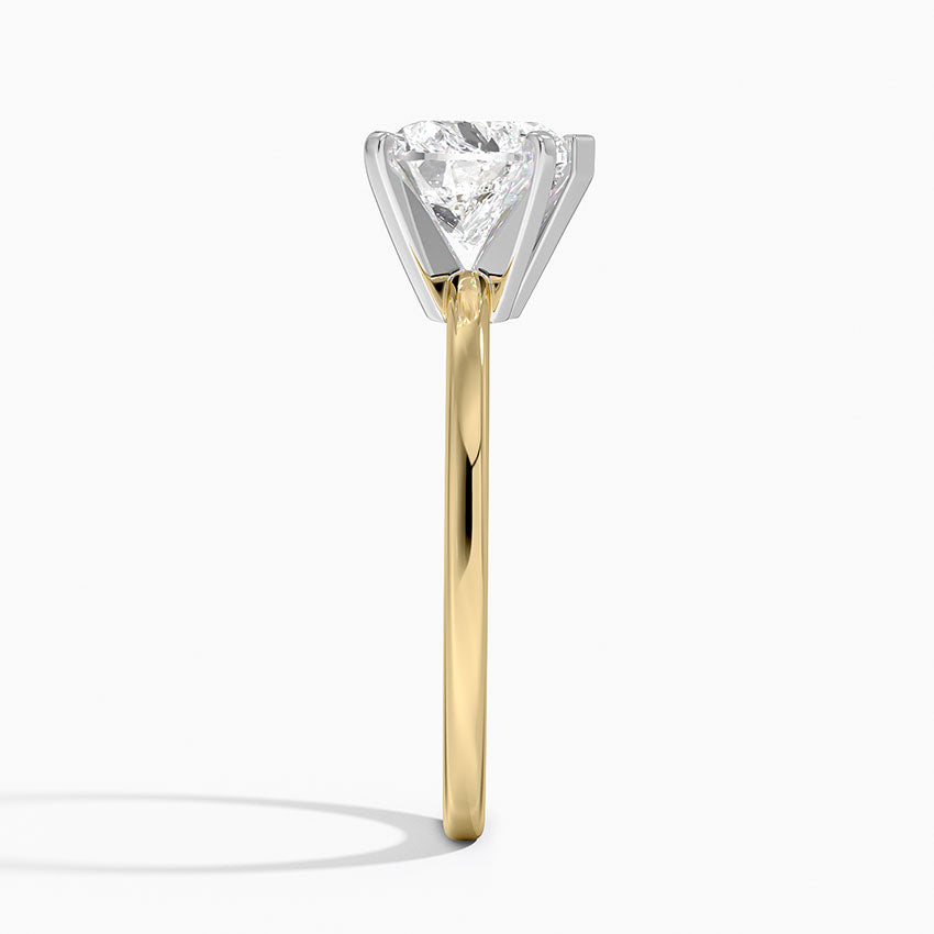 Six-Prong Petite Comfort Fit 1.5mm Solitaire Ring - Heart Center Stone