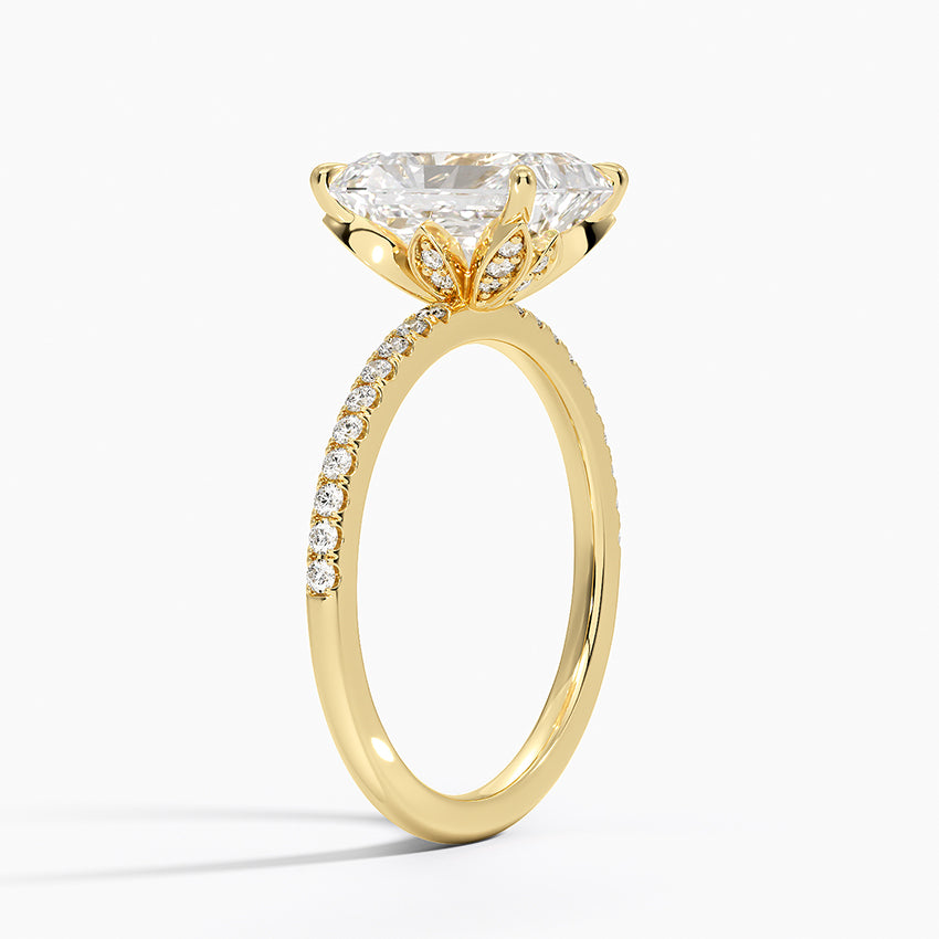 Luxe Petal Diamond Ring - Radiant Cut Center Stone