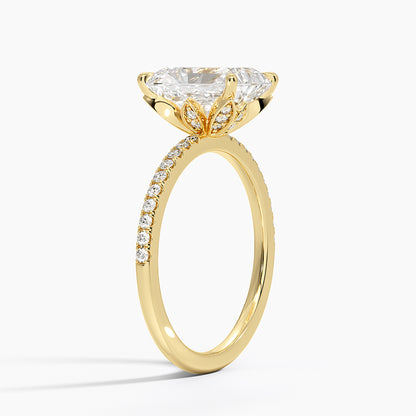 Luxe Petal Diamond Ring - Radiant Cut Center Stone