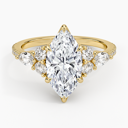 Luxe Nadia Pavé Diamond Ring (1/2 ct. tw.) - Marquise Cut Center Stone