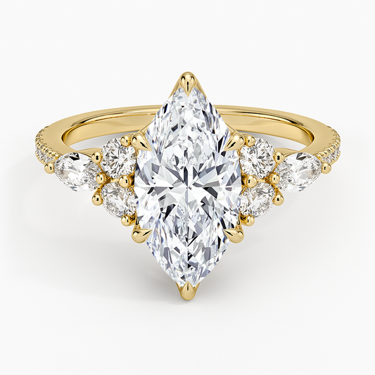 Luxe Nadia Pavé Diamond Ring (1/2 ct. tw.) - Marquise Cut Center Stone
