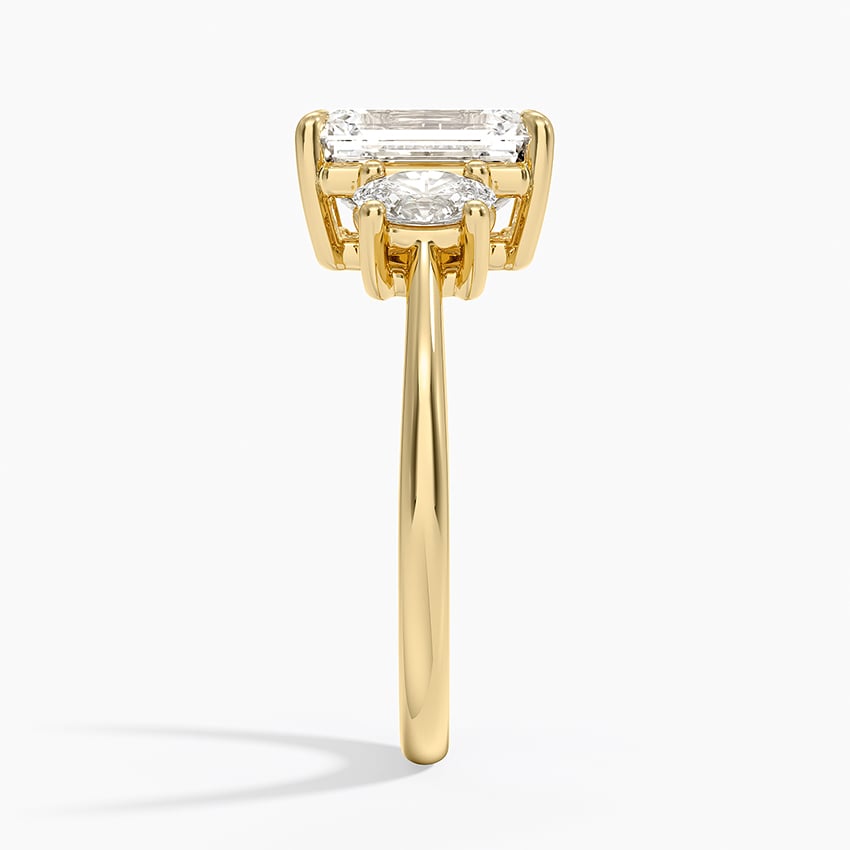 Oval-Cut Three Stone Diamond Ring (1/2 ct. tw.) - Emerald Cut Center Stone