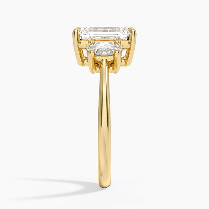 Oval-Cut Three Stone Diamond Ring (1/2 ct. tw.) - Emerald Cut Center Stone