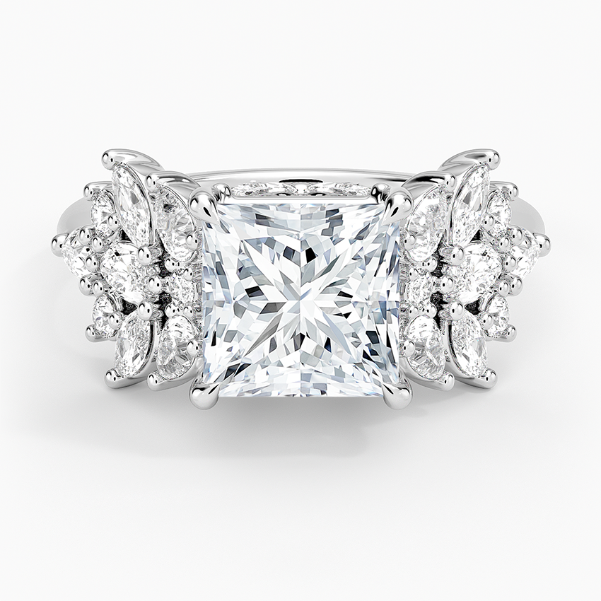 Grand Nadia Diamond Ring - Princess Cut Center Stone