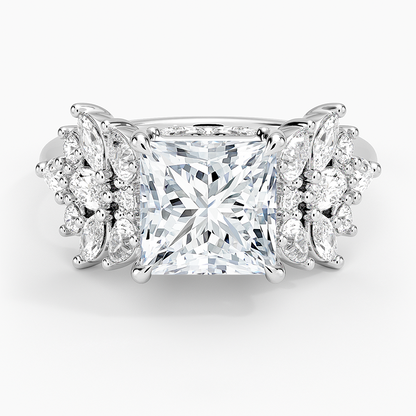 Grand Nadia Diamond Ring - Princess Cut Center Stone