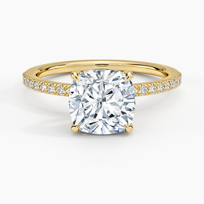 Perfect Fit Half Coverage Diamond Ring - Cushion Cut Center Stone