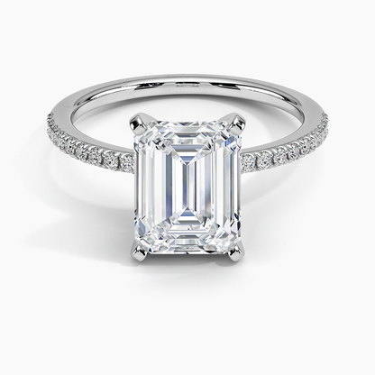 Ballad Half Coverage Diamond Ring (1/8 ct. tw.) - Emerald Cut Center Stone