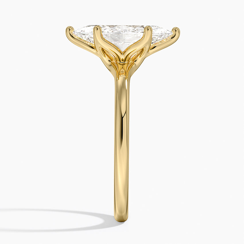 Fleur Solitaire Ring - Marquise Center Stone