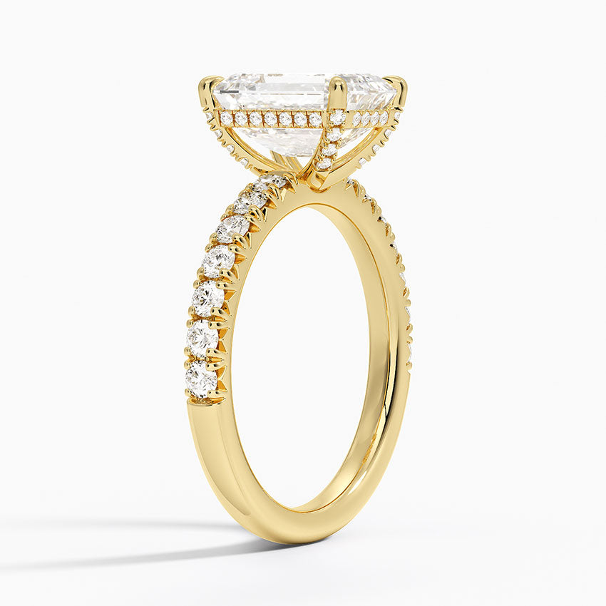 Olympia Half Coverage Diamond Ring (1/2 ct. tw.) - Emerald Cut Center Stone