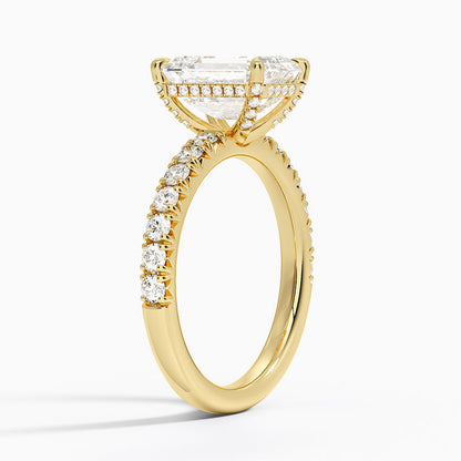 Olympia Half Coverage Diamond Ring (1/2 ct. tw.) - Emerald Cut Center Stone