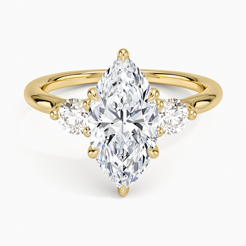 Freesia Three Stone Diamond Ring (1/3 ct. tw.) - Marquise Cut Center Stone