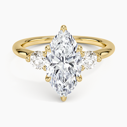 Freesia Three Stone Diamond Ring (1/3 ct. tw.) - Marquise Cut Center Stone