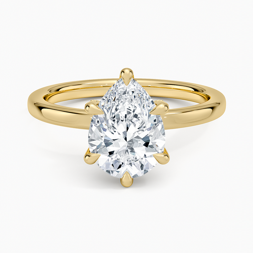 Lumiere 2mm Diamond Ring (1/8 ct. tw.) - Pear Cut Center Stone