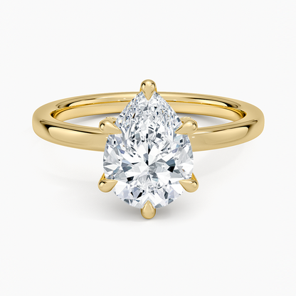 Lumiere 2mm Diamond Ring (1/8 ct. tw.) - Pear Cut Center Stone