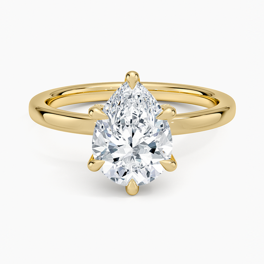 Lumiere 2mm Diamond Ring (1/8 ct. tw.) - Pear Cut Center Stone